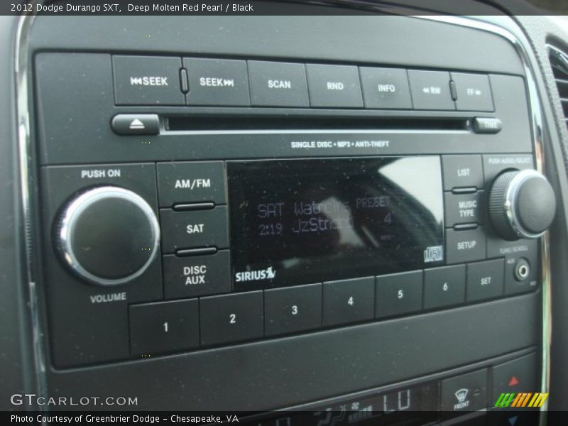 Deep Molten Red Pearl / Black 2012 Dodge Durango SXT