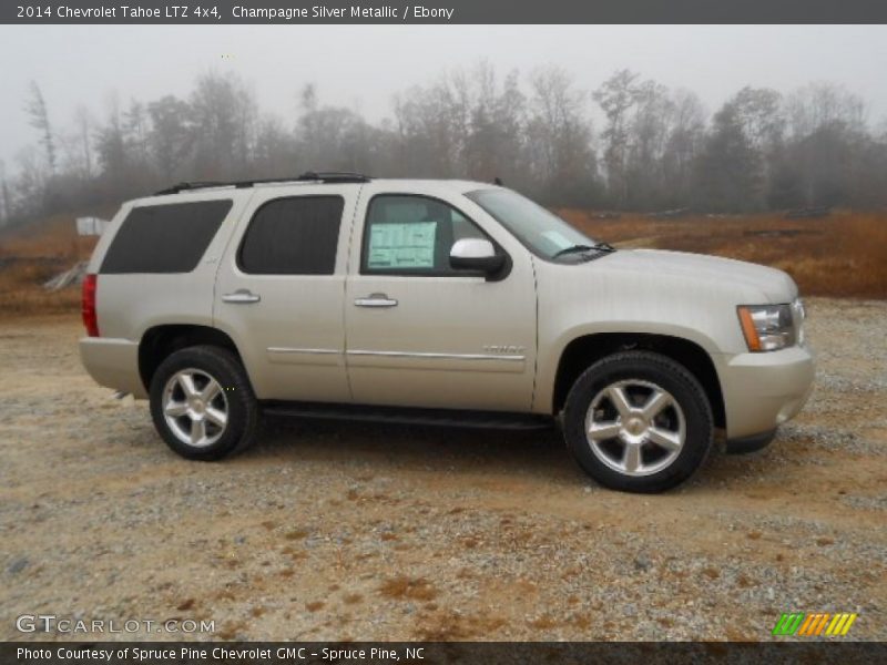 Champagne Silver Metallic / Ebony 2014 Chevrolet Tahoe LTZ 4x4