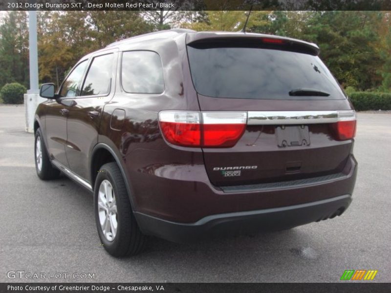 Deep Molten Red Pearl / Black 2012 Dodge Durango SXT