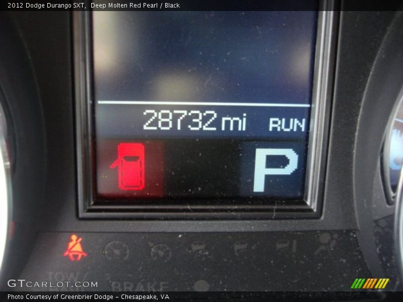 Deep Molten Red Pearl / Black 2012 Dodge Durango SXT