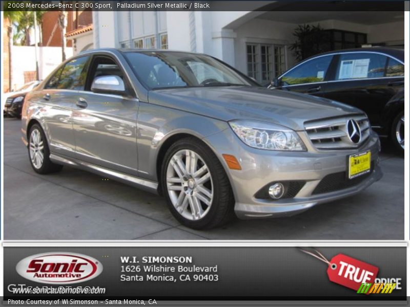 Palladium Silver Metallic / Black 2008 Mercedes-Benz C 300 Sport