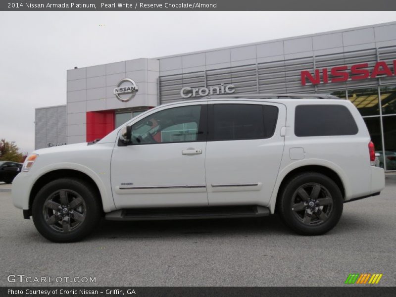 Pearl White / Reserve Chocolate/Almond 2014 Nissan Armada Platinum