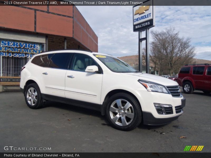 White Diamond Tricoat / Dark Titanium/Light Titanium 2013 Chevrolet Traverse LTZ AWD