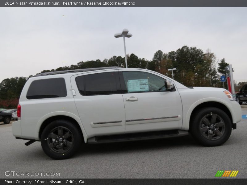 Pearl White / Reserve Chocolate/Almond 2014 Nissan Armada Platinum