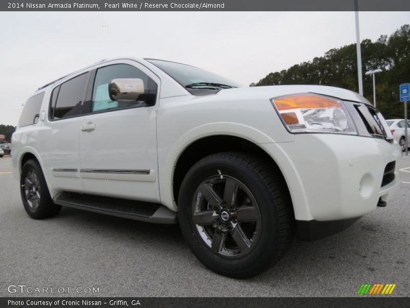 Pearl White / Reserve Chocolate/Almond 2014 Nissan Armada Platinum