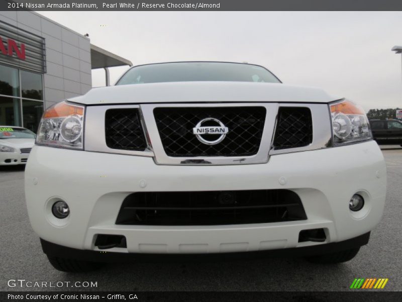 Pearl White / Reserve Chocolate/Almond 2014 Nissan Armada Platinum