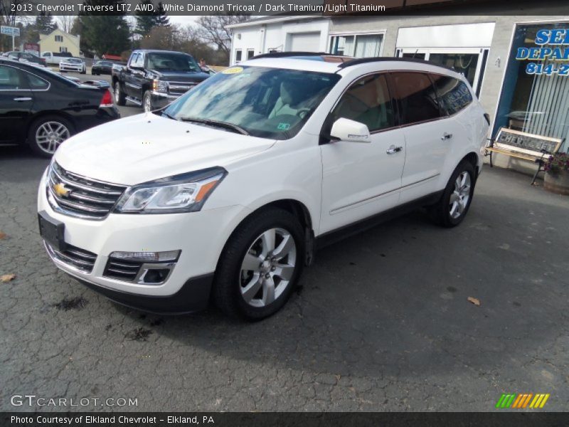 White Diamond Tricoat / Dark Titanium/Light Titanium 2013 Chevrolet Traverse LTZ AWD