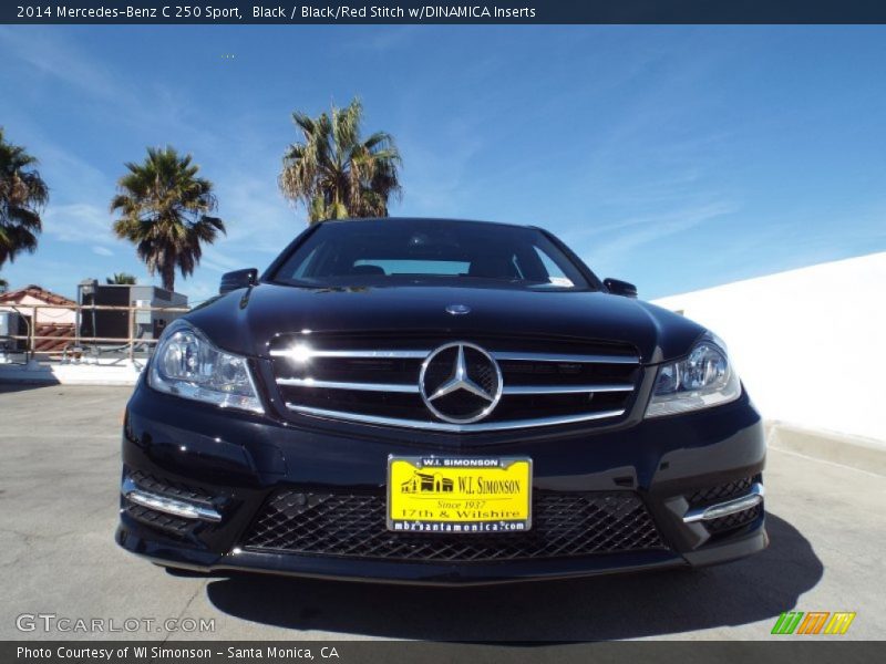 Black / Black/Red Stitch w/DINAMICA Inserts 2014 Mercedes-Benz C 250 Sport