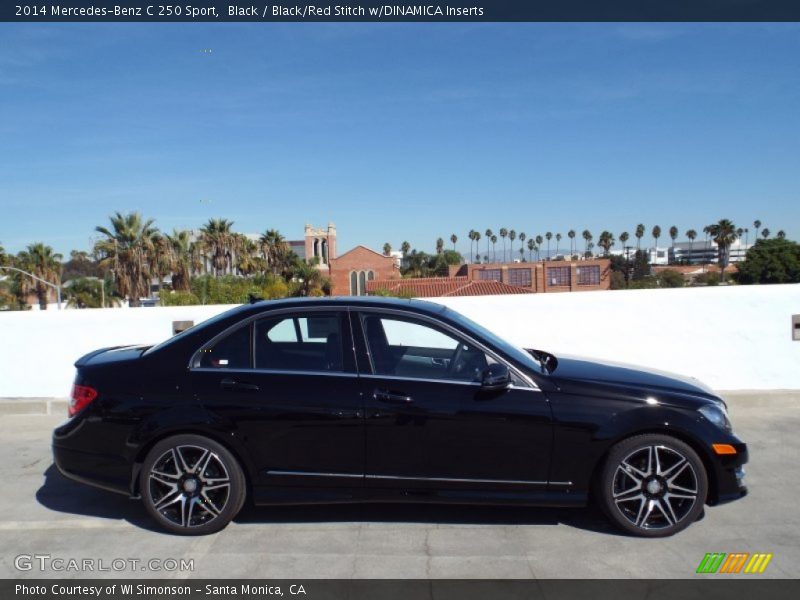 Black / Black/Red Stitch w/DINAMICA Inserts 2014 Mercedes-Benz C 250 Sport