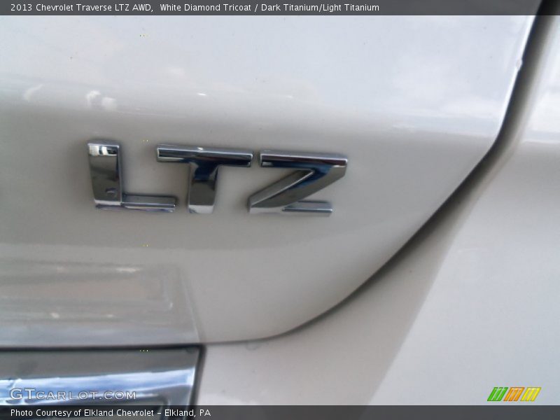 White Diamond Tricoat / Dark Titanium/Light Titanium 2013 Chevrolet Traverse LTZ AWD
