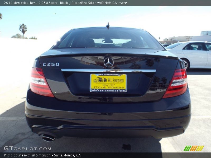 Black / Black/Red Stitch w/DINAMICA Inserts 2014 Mercedes-Benz C 250 Sport