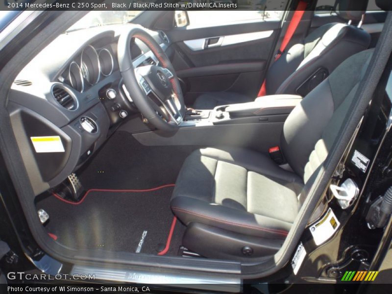 Black / Black/Red Stitch w/DINAMICA Inserts 2014 Mercedes-Benz C 250 Sport