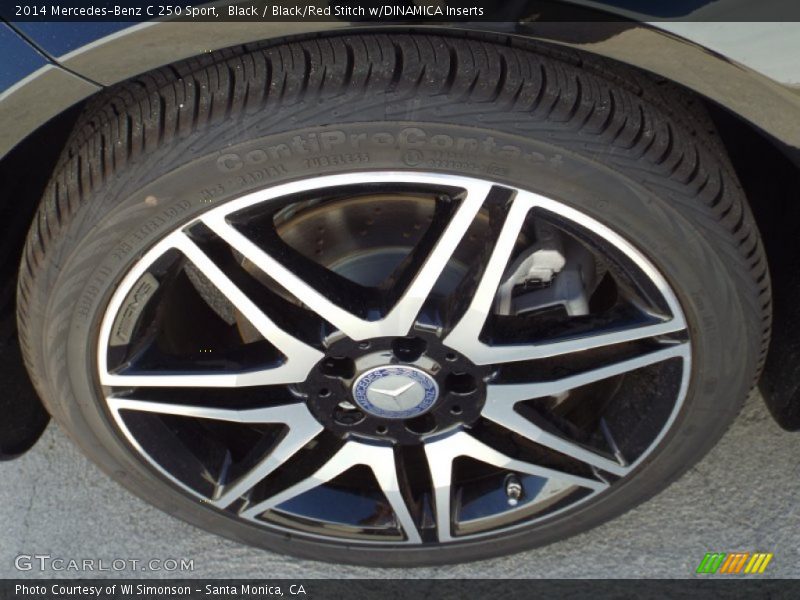 Black / Black/Red Stitch w/DINAMICA Inserts 2014 Mercedes-Benz C 250 Sport