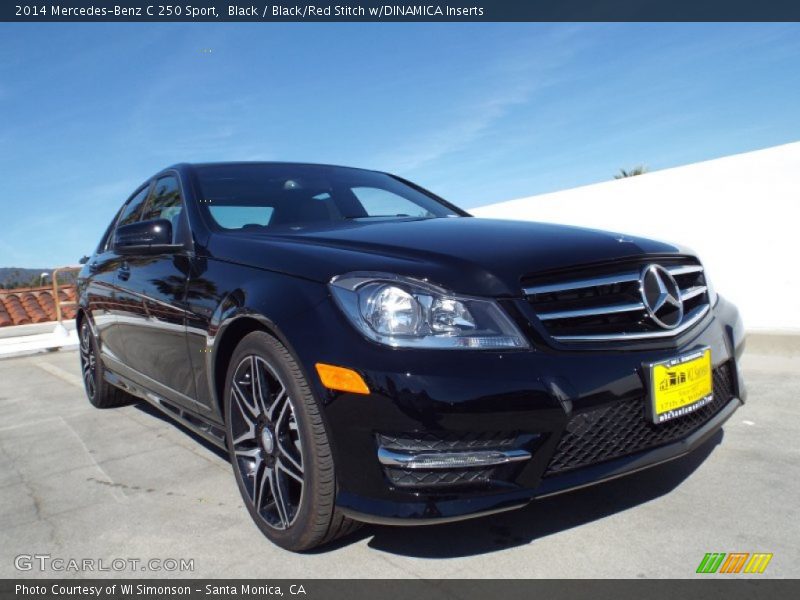 Black / Black/Red Stitch w/DINAMICA Inserts 2014 Mercedes-Benz C 250 Sport