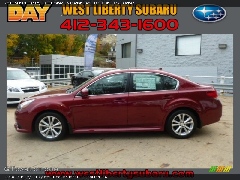 Venetian Red Pearl / Off Black Leather 2013 Subaru Legacy 3.6R Limited