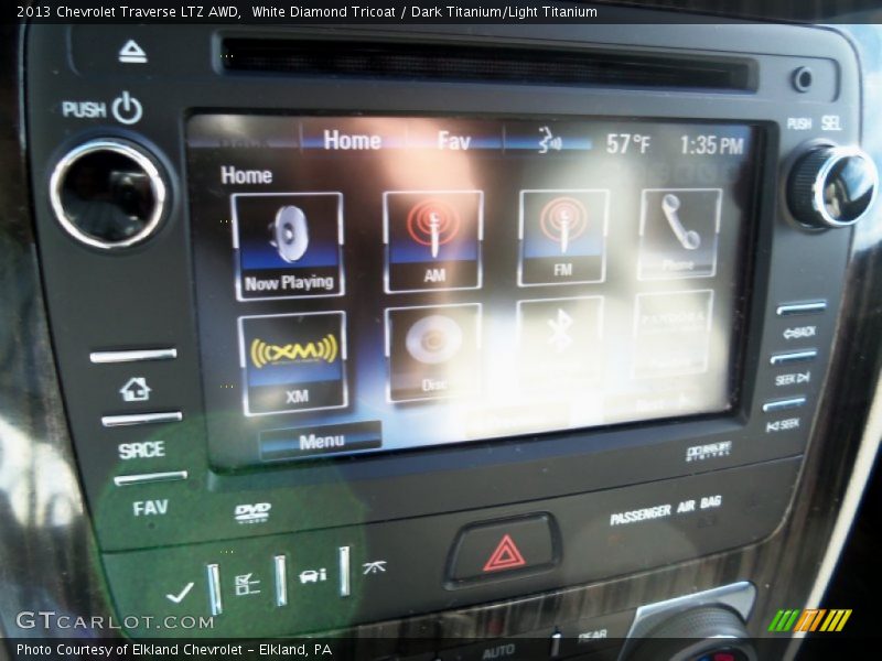 White Diamond Tricoat / Dark Titanium/Light Titanium 2013 Chevrolet Traverse LTZ AWD