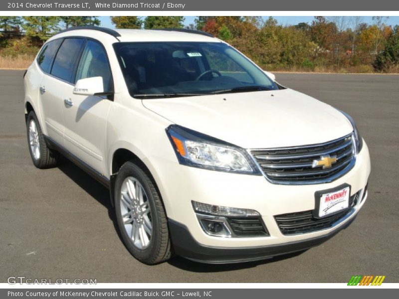 White Diamond Tricoat / Ebony 2014 Chevrolet Traverse LT