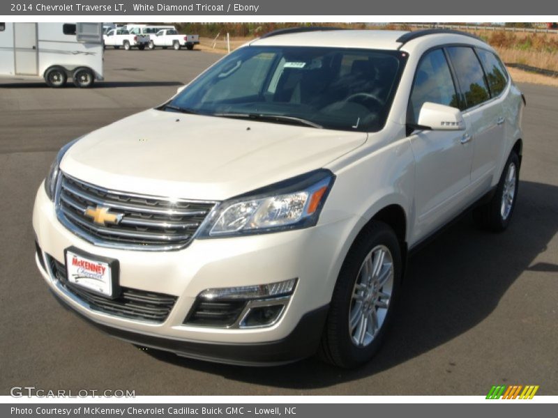 White Diamond Tricoat / Ebony 2014 Chevrolet Traverse LT
