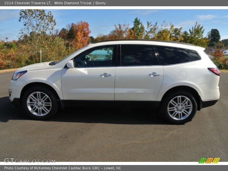 White Diamond Tricoat / Ebony 2014 Chevrolet Traverse LT