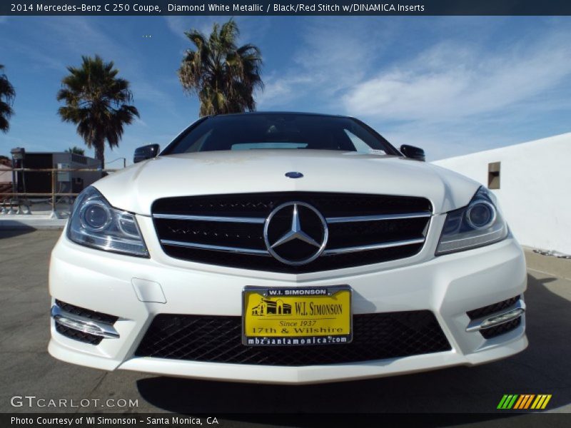 Diamond White Metallic / Black/Red Stitch w/DINAMICA Inserts 2014 Mercedes-Benz C 250 Coupe