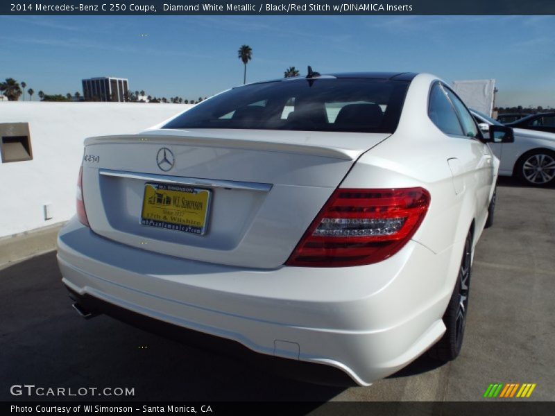 Diamond White Metallic / Black/Red Stitch w/DINAMICA Inserts 2014 Mercedes-Benz C 250 Coupe