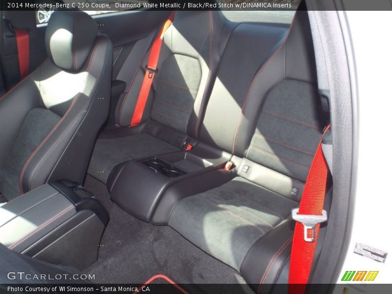 Diamond White Metallic / Black/Red Stitch w/DINAMICA Inserts 2014 Mercedes-Benz C 250 Coupe