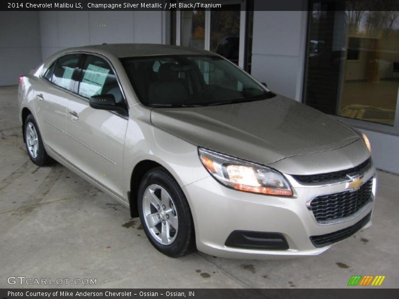 Champagne Silver Metallic / Jet Black/Titanium 2014 Chevrolet Malibu LS