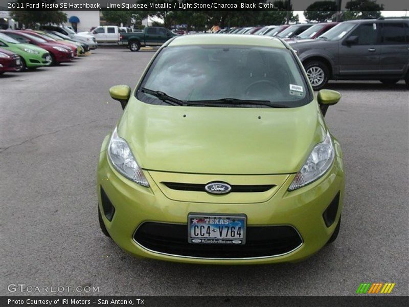 Lime Squeeze Metallic / Light Stone/Charcoal Black Cloth 2011 Ford Fiesta SE Hatchback
