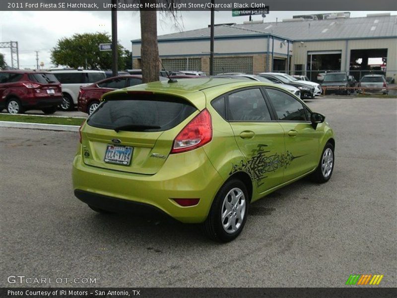 Lime Squeeze Metallic / Light Stone/Charcoal Black Cloth 2011 Ford Fiesta SE Hatchback