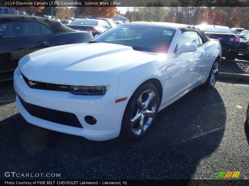 Summit White / Blue 2014 Chevrolet Camaro LT/RS Convertible
