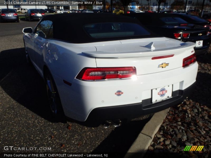 Summit White / Blue 2014 Chevrolet Camaro LT/RS Convertible