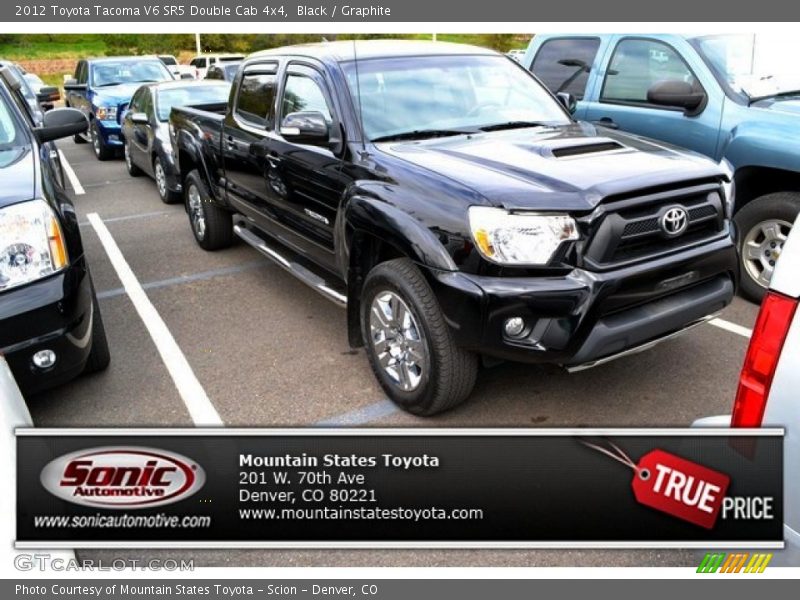 Black / Graphite 2012 Toyota Tacoma V6 SR5 Double Cab 4x4