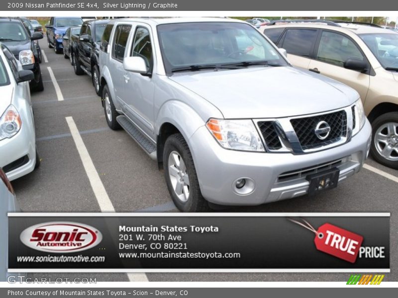 Silver Lightning / Graphite 2009 Nissan Pathfinder SE 4x4