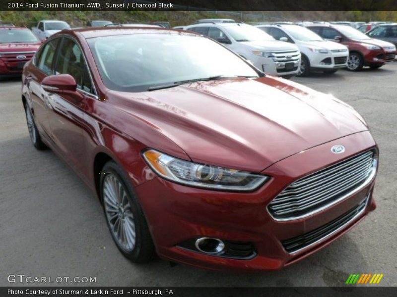 Sunset / Charcoal Black 2014 Ford Fusion Titanium AWD