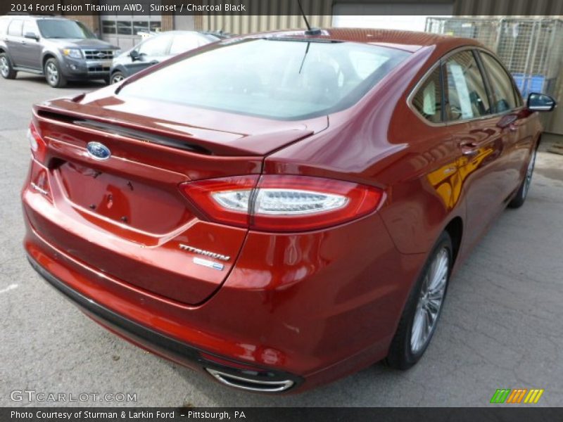 Sunset / Charcoal Black 2014 Ford Fusion Titanium AWD
