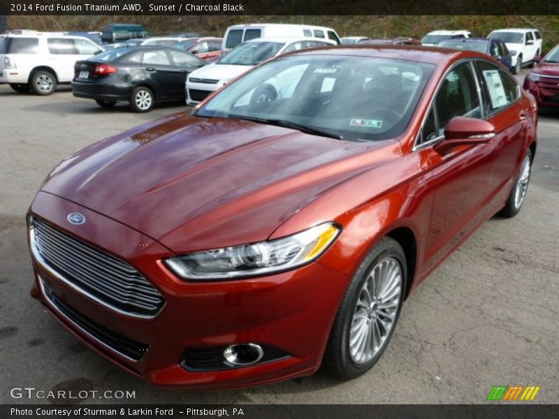 Sunset / Charcoal Black 2014 Ford Fusion Titanium AWD