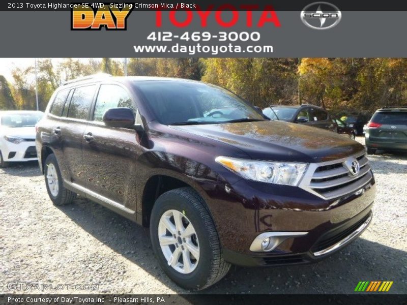 Sizzling Crimson Mica / Black 2013 Toyota Highlander SE 4WD