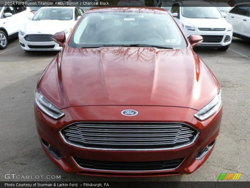 Sunset / Charcoal Black 2014 Ford Fusion Titanium AWD