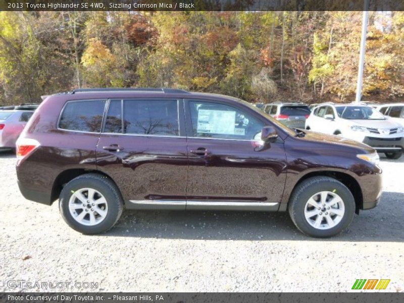 Sizzling Crimson Mica / Black 2013 Toyota Highlander SE 4WD