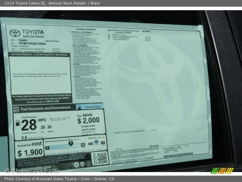 Attitude Black Metallic / Black 2014 Toyota Camry SE