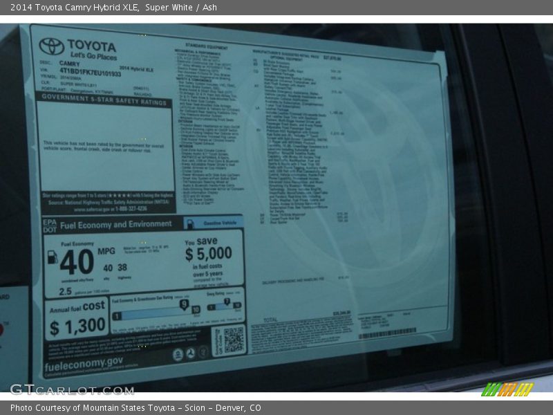 Super White / Ash 2014 Toyota Camry Hybrid XLE