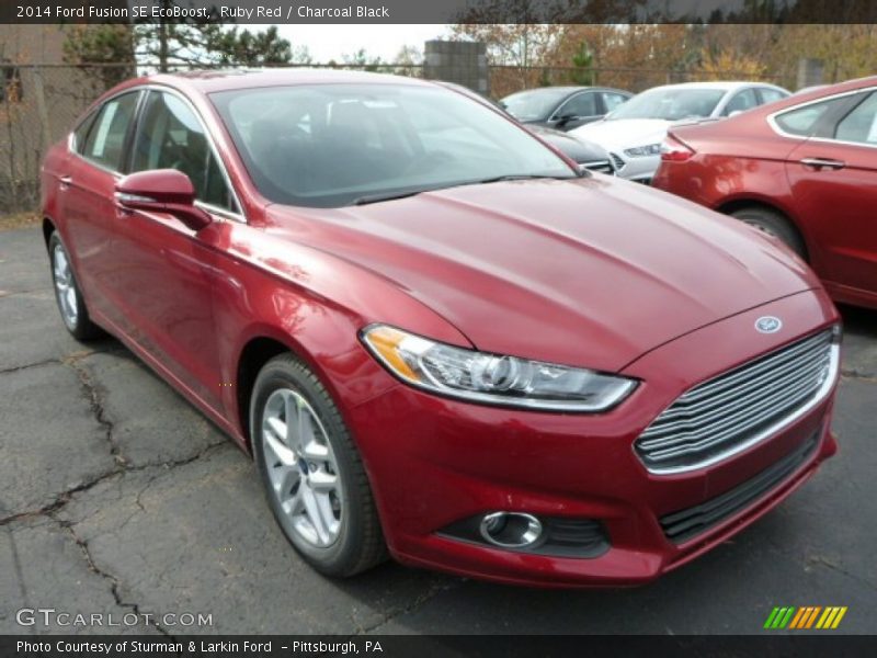 Ruby Red / Charcoal Black 2014 Ford Fusion SE EcoBoost
