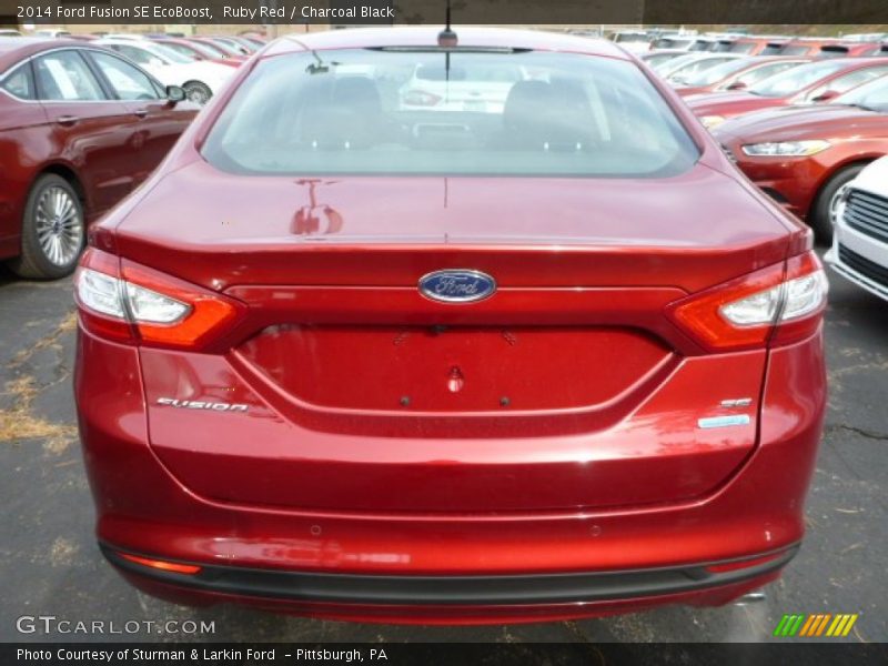 Ruby Red / Charcoal Black 2014 Ford Fusion SE EcoBoost