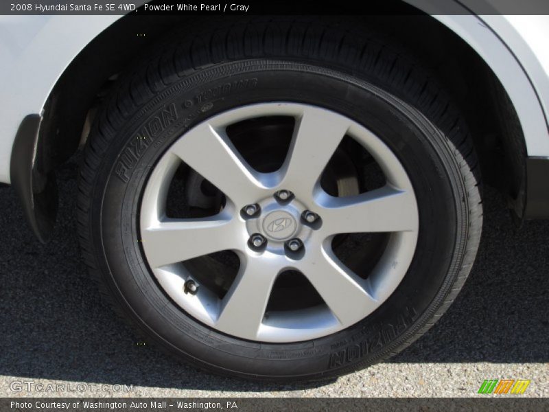 Powder White Pearl / Gray 2008 Hyundai Santa Fe SE 4WD