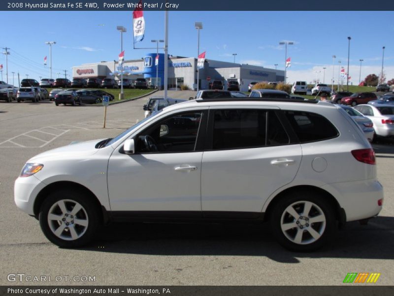 Powder White Pearl / Gray 2008 Hyundai Santa Fe SE 4WD