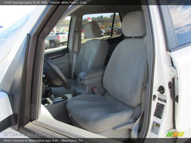 Powder White Pearl / Gray 2008 Hyundai Santa Fe SE 4WD