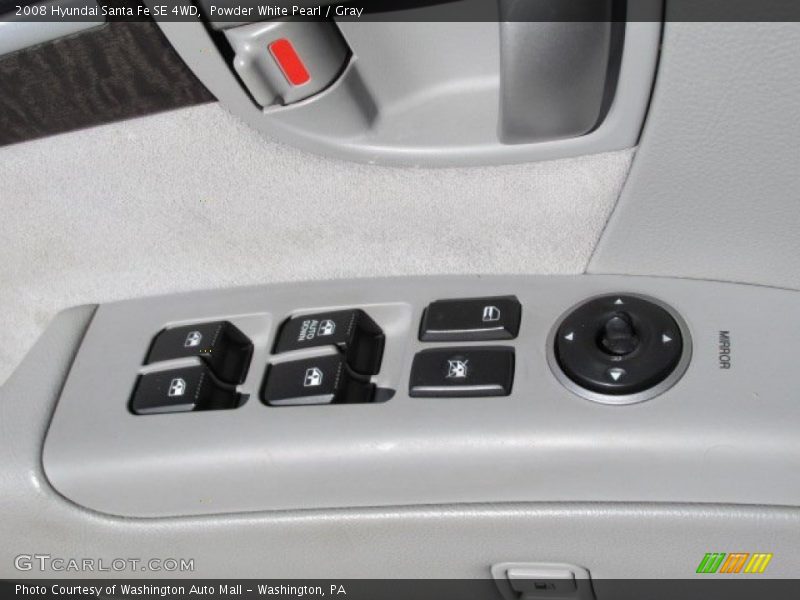 Powder White Pearl / Gray 2008 Hyundai Santa Fe SE 4WD