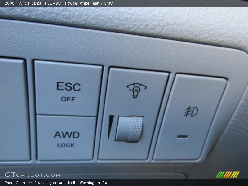 Powder White Pearl / Gray 2008 Hyundai Santa Fe SE 4WD