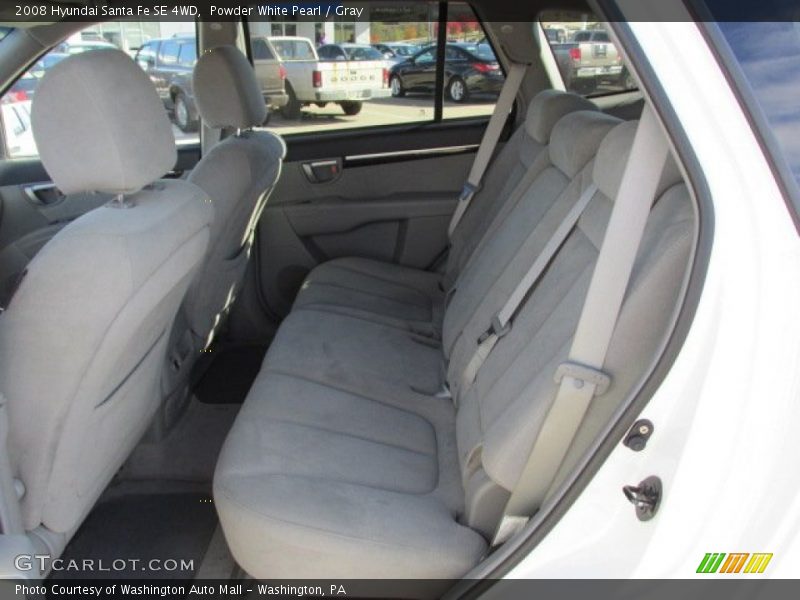 Powder White Pearl / Gray 2008 Hyundai Santa Fe SE 4WD