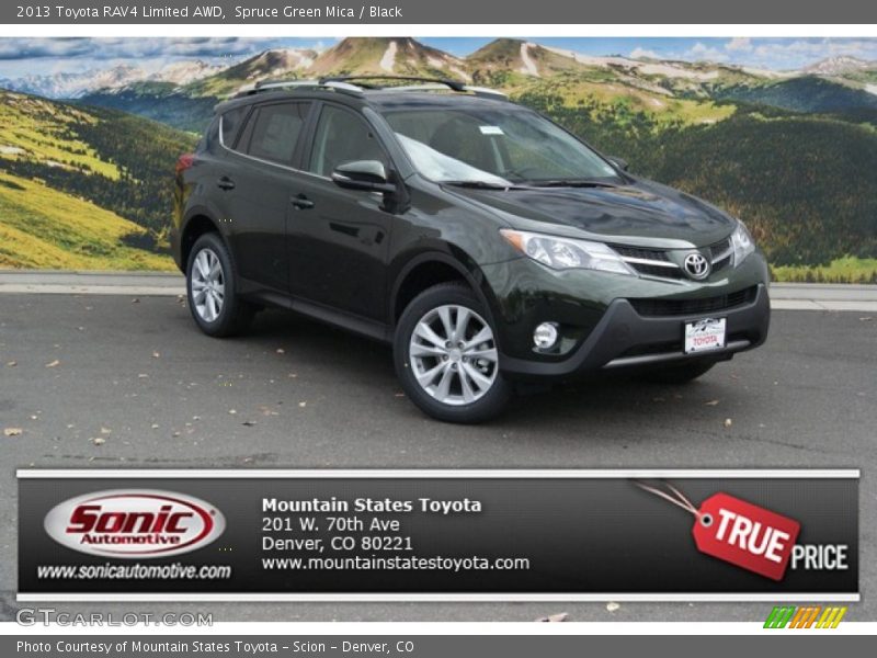 Spruce Green Mica / Black 2013 Toyota RAV4 Limited AWD